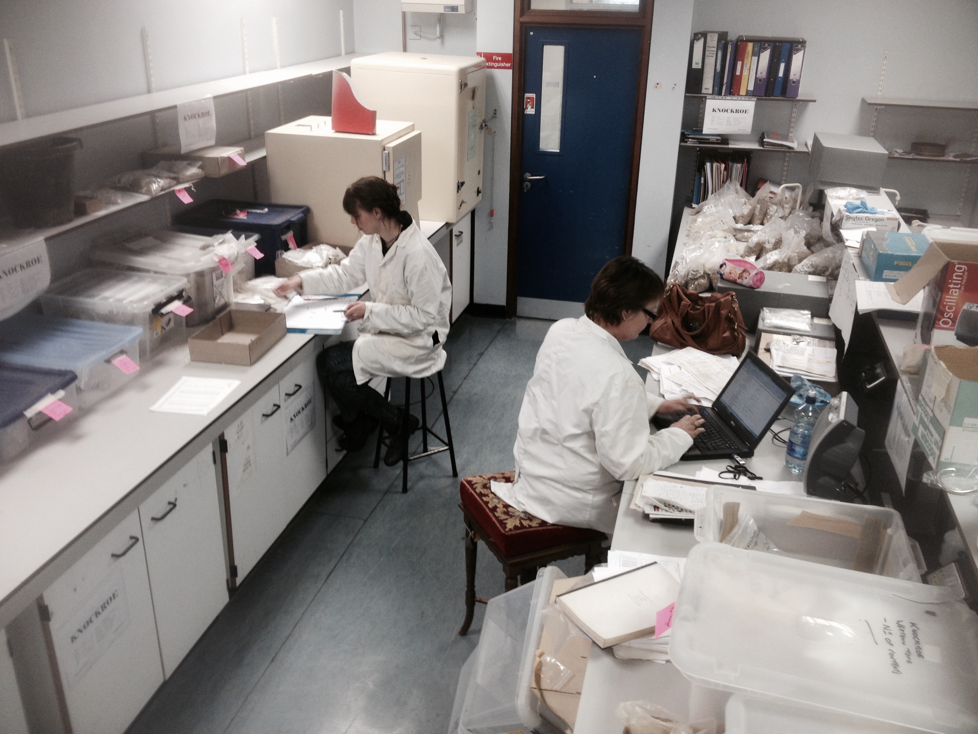 a lab showing 2 females working